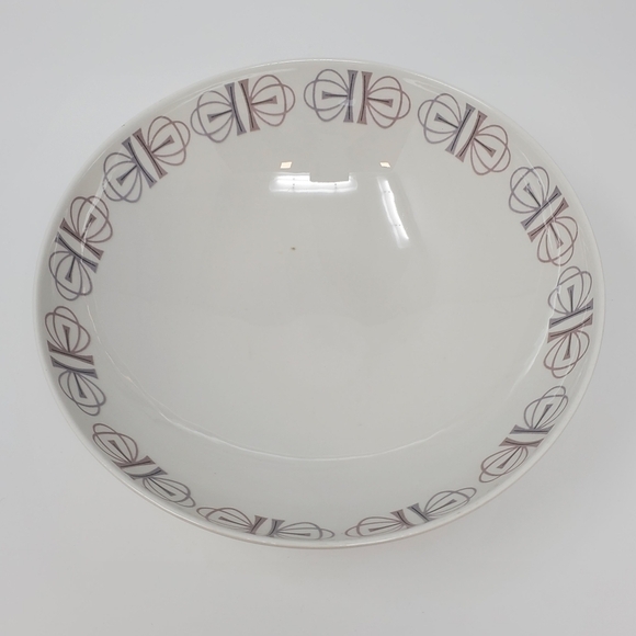 VINTAGE FRANCISCAN WHITESTONE WARE MERRY-GO-ROUND SERVING BOWL KITCHEN DECOR MCM - Picture 1 of 10